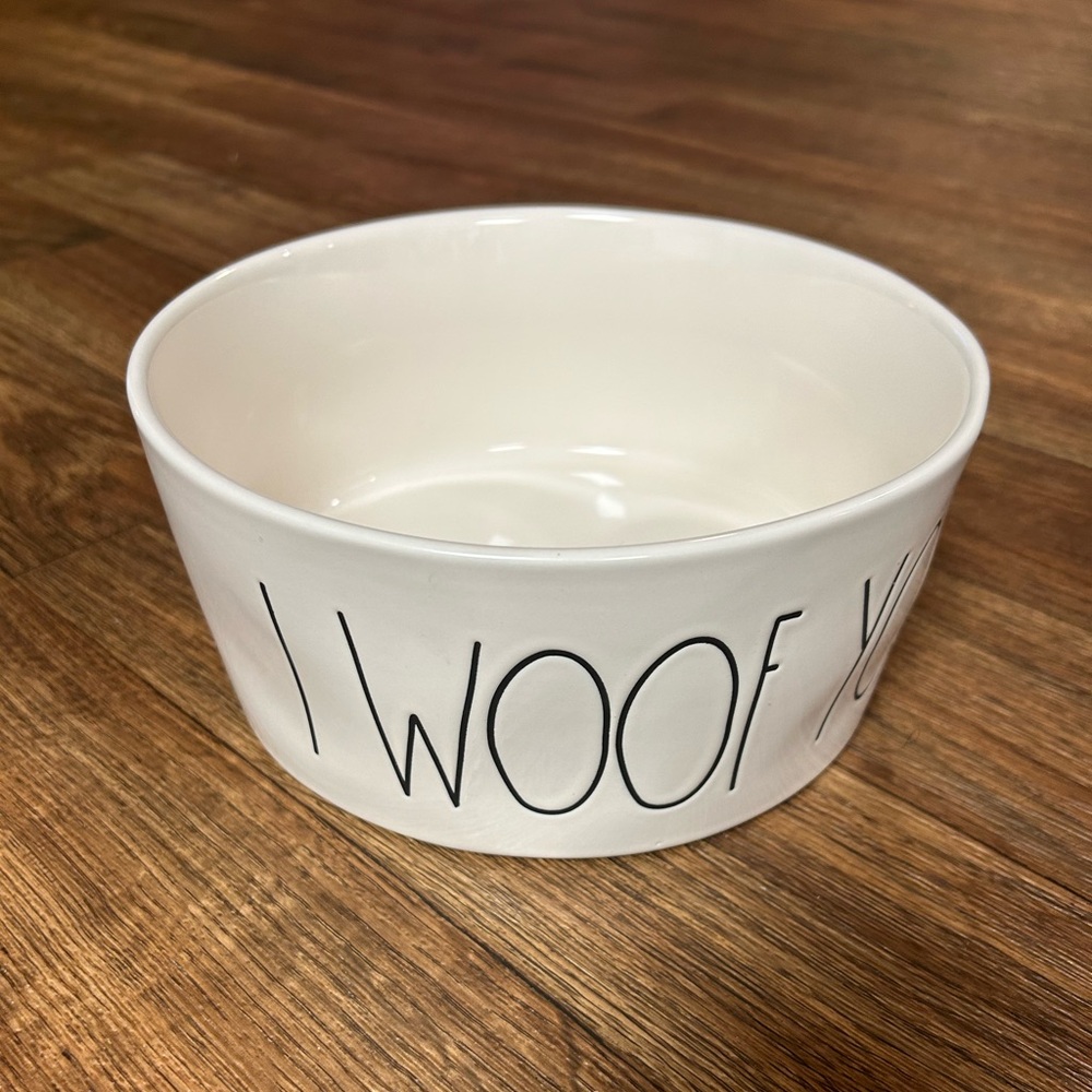 Rae Dunn “I WOOF YOU” 8in dog bowl